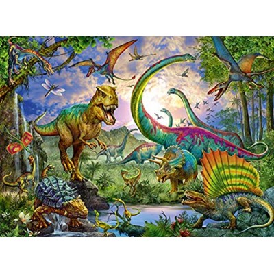 Ravensburger Kinderpuzzle 12718 Im Reich der Giganten Dinosaurier-Puzzle für Kinder ab 8 Jahren mit 200 Teilen im XXL-Format