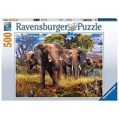 Ravensburger Puzzle 15040 Elefantenfamilie 500 Teile Puzzle für Erwachsene und Kinder ab 10 Jahren Tier-Puzzle mit Elefanten-Motiv