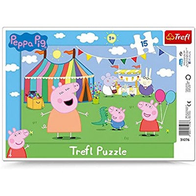 Trefl Puzzle Rahmenpuzzle mit Unterlage 15 Teile In Vergnügungspark für Kinder ab 3 Jahren
