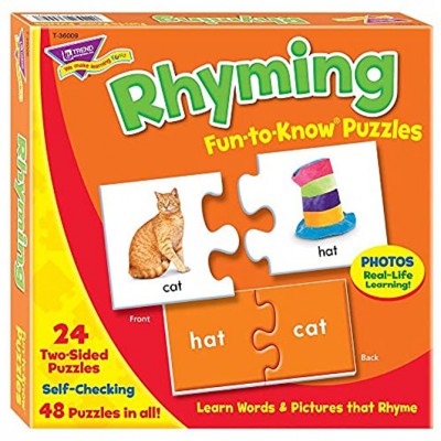 'Fun to Know 48-Piece 333 g Rhyming Puzzles White