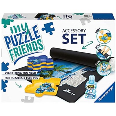 Ravensburger 17978 Accessory Set Practical Sorting Trays for Storage Puzzle Mat for Rolling Puzzles up to 1500 Pieces and Puzzle Glue [Exclusive to ]
