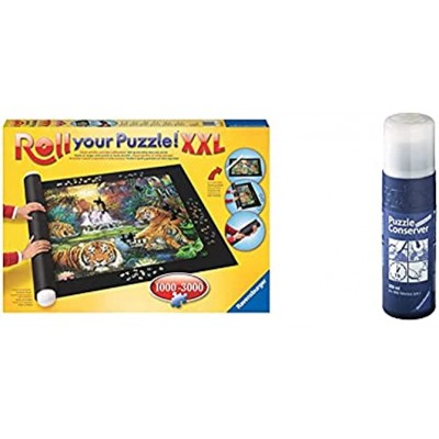 Ravensburger Roll Your Puzzle XXL Puzzle Mat for Puzzles with up to 3000 Pieces Puzzle Mat & Puzzle Conserver Transparent Puzzle Adhesive to Fix and Hang Puzzles 200 ml