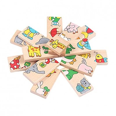 Sharplace Domino Animal Puzzles 15 Stück Kit Multi color DIY Intelligenz Holzblöcke Puzzle für Geschenk Kinder ab 2 Jahren 1 2 3 4 6 Jahre altes Kind