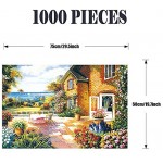WHSS Stichsäge Ägäis Schloss Bunte Deer Tree House Sunflower Garden Starry Sky Puzzles for Erwachsene Kinder 1000 Stück Puzzles Color : 1
