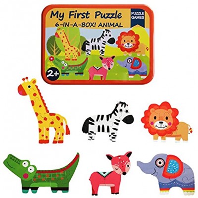 KUNEN Meine erste Tierpuzzle Kinderpuzzle Hölzerne Puzzlespiele für Jungen u. Mädchen Kleinkinder