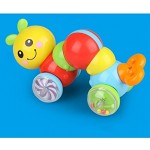 TOYMYTOY Presse und kriechendes Nachziehspielzeug | Raupe uhrwerk drücken Rassel Spielzeug Baby Kleinkind