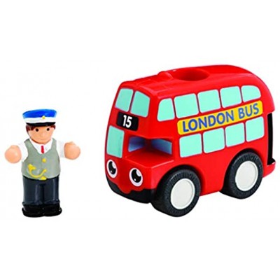 WOW Toys 10412 Bus Basil Kleinkindspielzeug für Kinder von 1-5 Jahre Red Blue Yellow