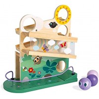 Janod J08055 Raupen-Kugelbahn aus Holz zur Beschäftigung von Kleinkindern und Geschicklichkeitsspielzeug für Kinder ab 1 Jahr mehrfarbig