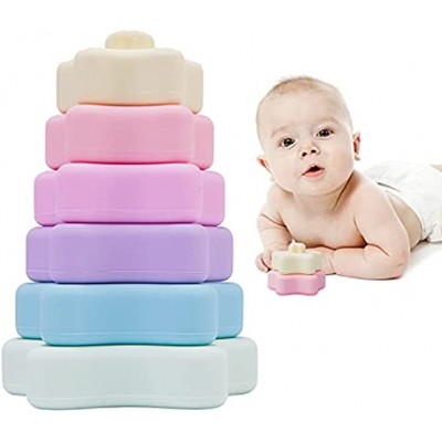 Let's Make Stapelturm Baby Stapelspielzeug Mit Baby Silikon Spielzeug Montessori Sortier Stapel Zum Sortieren Von Größen und Farben Baby Spielzeug 0- 6 Monate