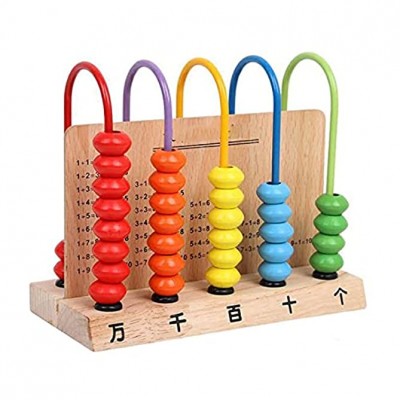 Brain Game Counter Mathematik Unterrichtshilfen Arithmetikspielzeug Holzabakus und Zählständer Math-Spielzeug GINOLEI