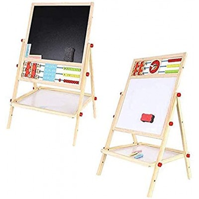 Brigamo 2in1 Standtafel Zeichentafel & Magnettafel Tafel für Kinder mit Uhr Abacus und Ablage