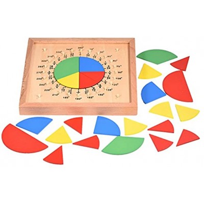 Hztyyier Hölzerne Bruchkreise Mathematik Bruchkacheln Pädagogisches Lernspiel Spielzeug für Kinder Kinder