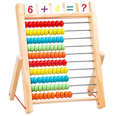 jojofuny Holz Abacus Math Tool Holzperle Abakus Pädagogisches Zählen Chinesischer Rechner Mathe Berechnungswerkzeug Für Studenten 650G