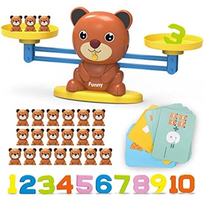 REMOKING Mathe Spielzeug Waage Montessori Mathe Spielzeug Pädagogisches Vorschulspielzeug für Jungen Mädchen 3,4,5,6,7,8 Jahre