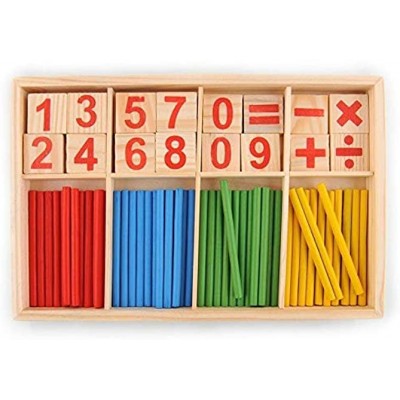 U K PULABO 52 Spindeln aus Holz Anzahl Sticks Anzahl Karten und Zählstäbe mit Box Mathematik Material Lernspielzeug für Kinder Kinder Kleinkinder Nützliche und beliebt praktisch