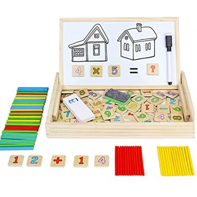 Zuzer Montessori Mathe Spielzeug Holz Zahlenlernspiele,Magnetisch Mathematisches Spielzeug Holz Mathe-Spielzeug für Kinder 3 4 5 Jahre Alt