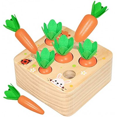Amasawa Karottenernte Montessori,Karotte Spielzeug Sortierspiel Holz,Geeignet für Jungen und Mädchen über 2 Jahre um im Vorschulalter Feinmotorik zu erlernen