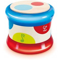 Hape Baby-Trommel | Farbiges rollendes Musikspielzeug für Kleinkinder zum Erlernen von Rhythmus und unterschiedlichen Klängen batteriebetrieben