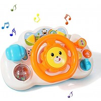 Tovol Zerky Babyspielzeug mit Lenkrad simuliertes Fahren Simulation mit interaktives Licht und Musik Lernspielzeug für Kleinkinder von 18 Monaten