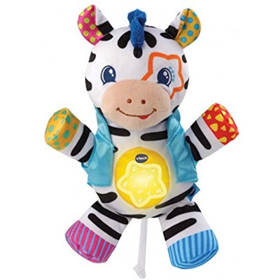VTech Lights & Stripes Zebra Baby Spielzeug Baby sensorisches Spielzeug mit Farben Texturen & Crinkle Sounds Baby Musikspielzeug für Babys 0 6 12 Monate Jungen & Mädchen