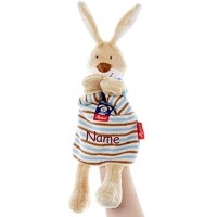 Sigikid Handpuppe-Schnuffeltuch Hase Semmel Bunny mit Namen Bestickt Baby & Kinder Schmusetuch Kuscheltuch personalisiert Kasperlepuppe für Junge Mädchen zur Geburt Taufe Weihnachten