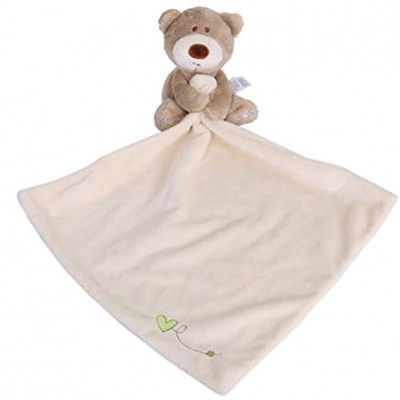 YeahiBaby Schnuffeltuch Bär Form Schmusetuch für Baby Neugeborenen Plüschtiere Decke Weiß