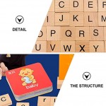 TOYANDONA Holzbuchstaben Blockiert Buchstaben Passende Karteikarten Holz ABC Spielzeug Holzbuchstaben Rechtschreibung Lernspiele Vorschule Spielzeug Geschenk
