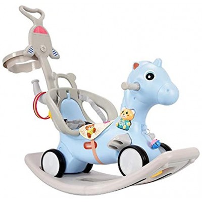 WZHZJ Kinder-Schaukelpferd Trojanisches Pferd 1-6 Jahre alt Baby-Spielzeug-Geburtstags-Geschenk-Schaukelpferd 5 Trolley Scooter