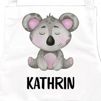 SpecialMe personalisierte Kinderschürze mit Namen Koala-Bär Tiere Küchenschürze Malschürze Bastelschürze Kinder