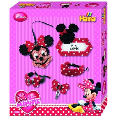 Hama 7955 Geschenkpackung Minnie Maus ca. 2500 Bügelperlen und einer Stiftplatte
