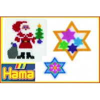 Hama Midi Stiftplatten Set 11 Weihnachten Weihnachtsmann Nikolaus ,Stern Kleiner Stern im Blister Beutel