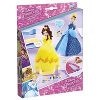 TM Essentials Disney´s Princess Bastel-Set: 3D Bügelperlen-Bilder mit verschiedenen Disney Prinzessinnen Belle Cinderella Stickern und Steckplatten Geschenk für Mädchen multicolor 044111