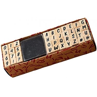 Colcolo 40-teiliges Alphabet-Stempel-Set Holz-Gummi-Alphabet-Buchstaben-Zahlen-Stempel für DIY Scrapbook Geschenkkarten und Kunsthandwerk Handschrift
