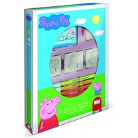 Multiprint Box 4 Stempel für Kinder Peppa Pig 100% Made in Italy Benutzerdefinierte Stempelset Kinder in Holz und Naturkautschuk Ungiftige Waschbare Tinte Geschenkidee Art.27875