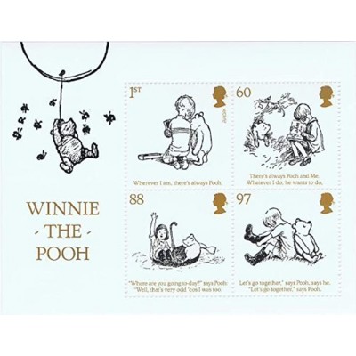 Winnie the Pooh Briefmarken Präsentationspaket Mini-Blätter PHQ Postkarten 2010 Mini-Bogen
