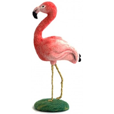 MillyRose Crafts Pink Flamingo Nadelfilz-Set Anfänger Nadelfilzzubehör 16 cm Weihnachtsnadelfilz-Geschenk