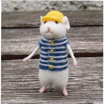 Ayrsjcl DIY Kits Schöne Mäuse Maus Handmade Tier Spielzeug Wollnadel Filz gezüchtet Kaming Kits Paket Nicht fertig