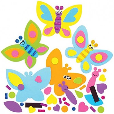 Baker Ross Mix & Match-Deko-Magnete „Schmetterling“ für Kinder-Kunsthandwerksprojekte 8 Stück