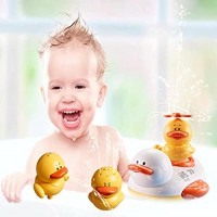 Baby Badespielzeug für Kleinkinder Elektrisches Ducky Boat Badewannenspielzeug mit 3 Enten Wasserspray-Spielzeug-Sets für Kinder Jungen Mädchen ab 18 Monaten
