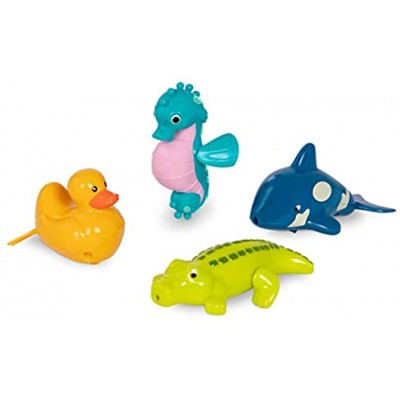 Battat Badewannenspielzeug Aufziehspielzeug – Ente Wal Seepferdchen Krokodil – Badespielzeug Wasserspielzeug Baby und Kinder Spielzeug ab 2 Jahre