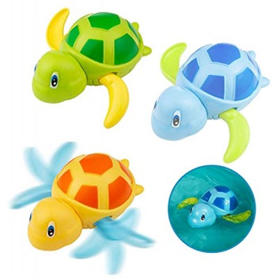 Diealles Shine Badespielzeug Baby 3 Stück Schwimmen Badewanne Pool Spielzeug Uhrwerk Schildkröte Badewannenspielzeug Für Kleinkinder Jungen Mädchen