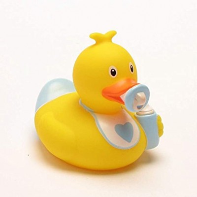 LILALU SHARE HAPPINESS – Badeente für Babies Kinder und Erwachsene – Quietscheente – Baby Ente Junge