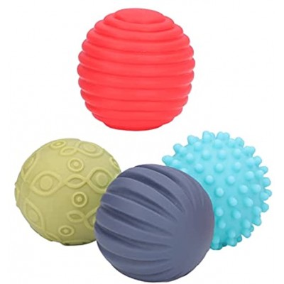 SPYMINNPOO 4pcs Baby Sensory Balls Baby Textured Sensory Ball Unterschiedliche Farbform Palm Massage Squeeze Ball Toy Set