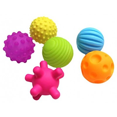 Sysow Textured Multi Ball Set Texturierte Bälle für Kleinkinder Baby Sensory Ball zum Greifen Set Buntes weiches taktiles Baby-sensorisches Entwicklung Spielzeug,Verschiedene Formen