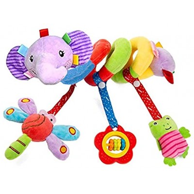 Comius Sharp Spirale Bett Kinderwagen Spielzeug Mobile Baby Kinder Twisty Spirale Cartoon Spielzeug Geschenke,Kleinkind Baby Aktivität pädagogische Plüschtier Plüschtier Elefant