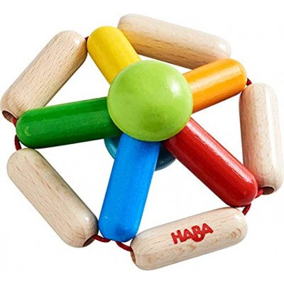 HABA 305578 Greifling Farbendreh Babyspielzeug ab 6 Monaten aus Holz zum Training der Motorik und Stimulation der Wahrnehmung